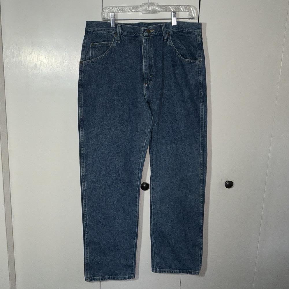Wrangler Straight Leg Blue Jeans Mens 36 X 30 Regular Fit 36x12x30